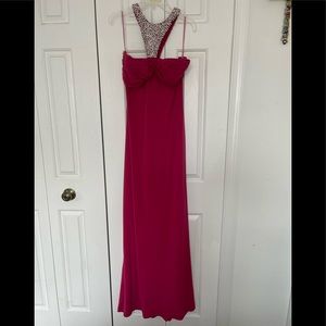 Embellished open back gown